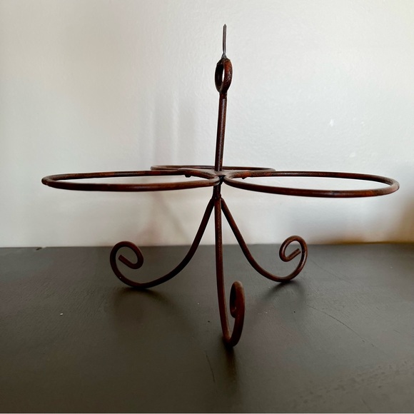 Set of 3 Nature Bowls with Iron Stand & Real Twig and Feather Finial - Picture 5 of 8